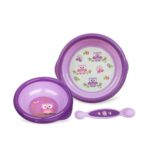 سيت طعام قطعتين مع ملعقه مزدوجة