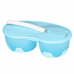 وعاء بجزئين وملعقة مرنة