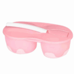 وعاء بجزئين وملعقة مرنة