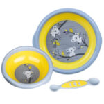 سيت طعام قطعتين مع ملعقه مزدوجة